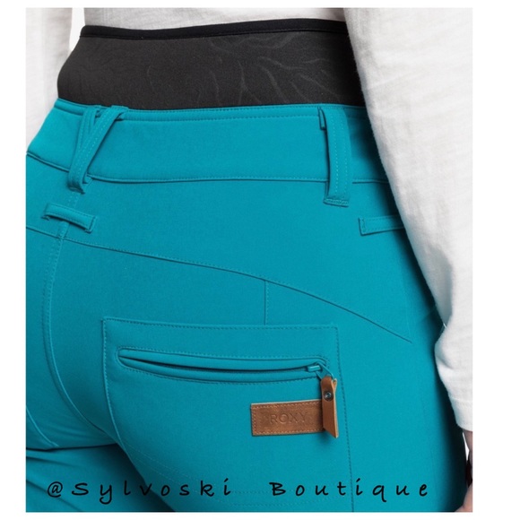 🔥 Roxy Rising High Shell Snow Pants Women's Teal NWT - Picture 4 of 7